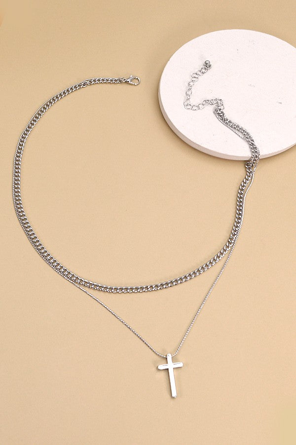 2 Layer Cross Necklace