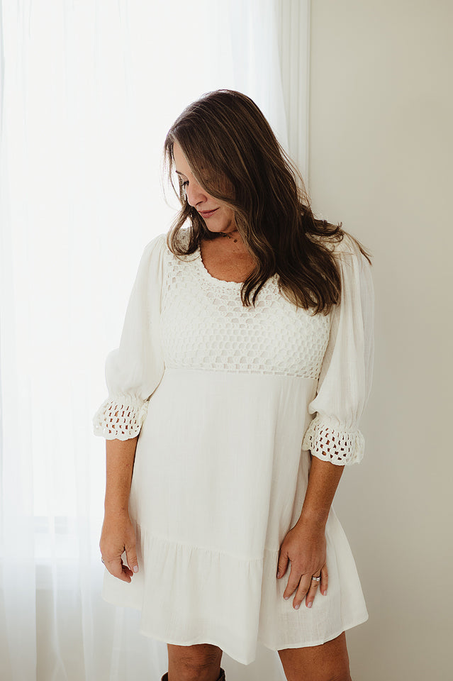 Crochet Overlay Dress Ella Mae's Boutique Crochet Overlay Dress Ella Mae's Boutique