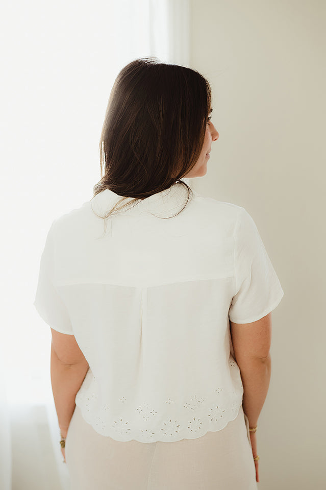 Ivory Everyday Eyelet Blouse – Ella Mae