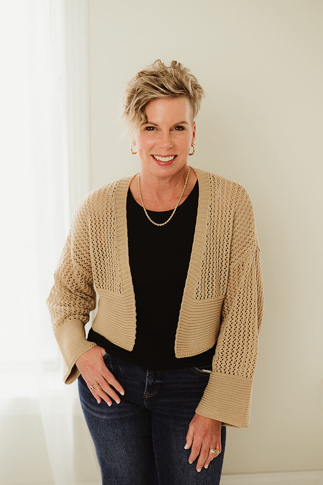 Taupe Wide Sleeve Crop Cardigan – Ella Mae's Boutique