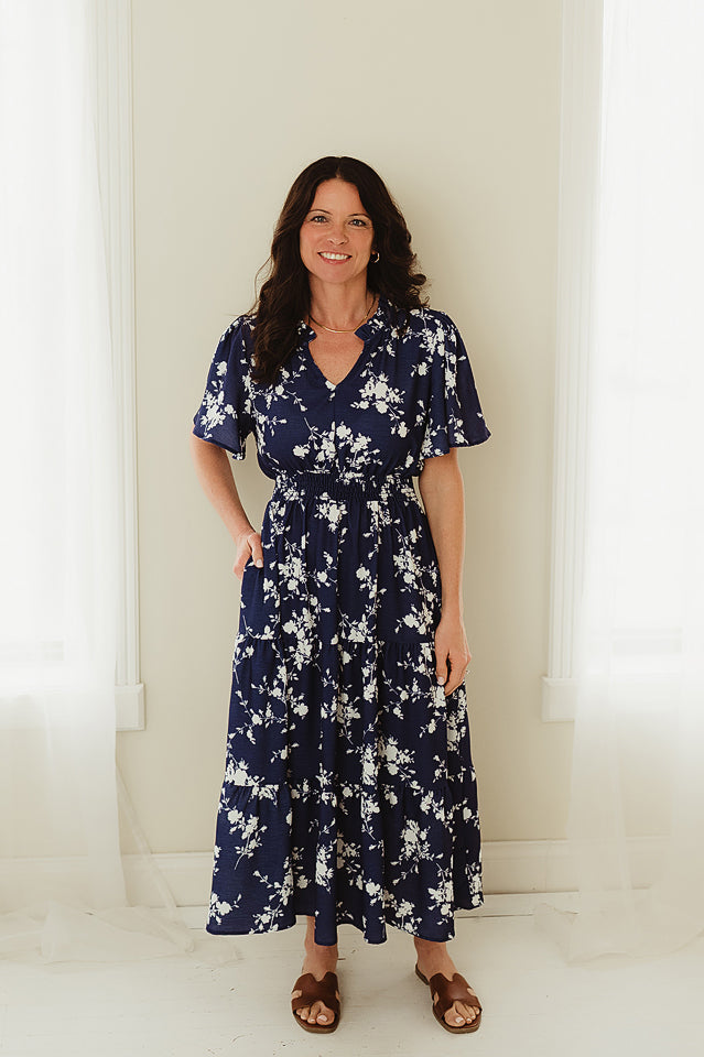 Bluebell Floral Maxi Navy / L