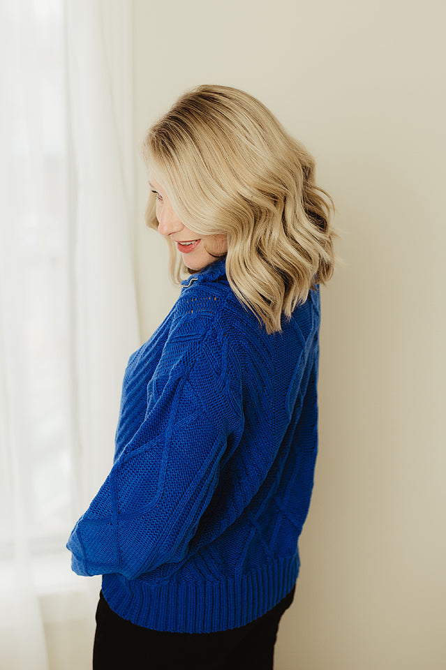 Collared Zip Knit Sweater