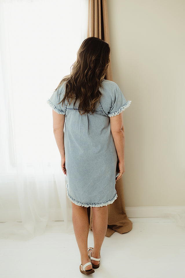 Fringe Denim Dress Ella Mae's Boutique Fringe Denim Dress Ella Mae's Boutique