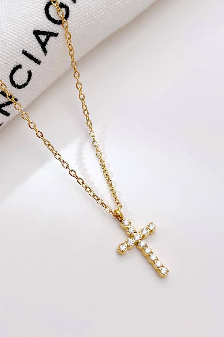 Rhinestone Cross Necklace