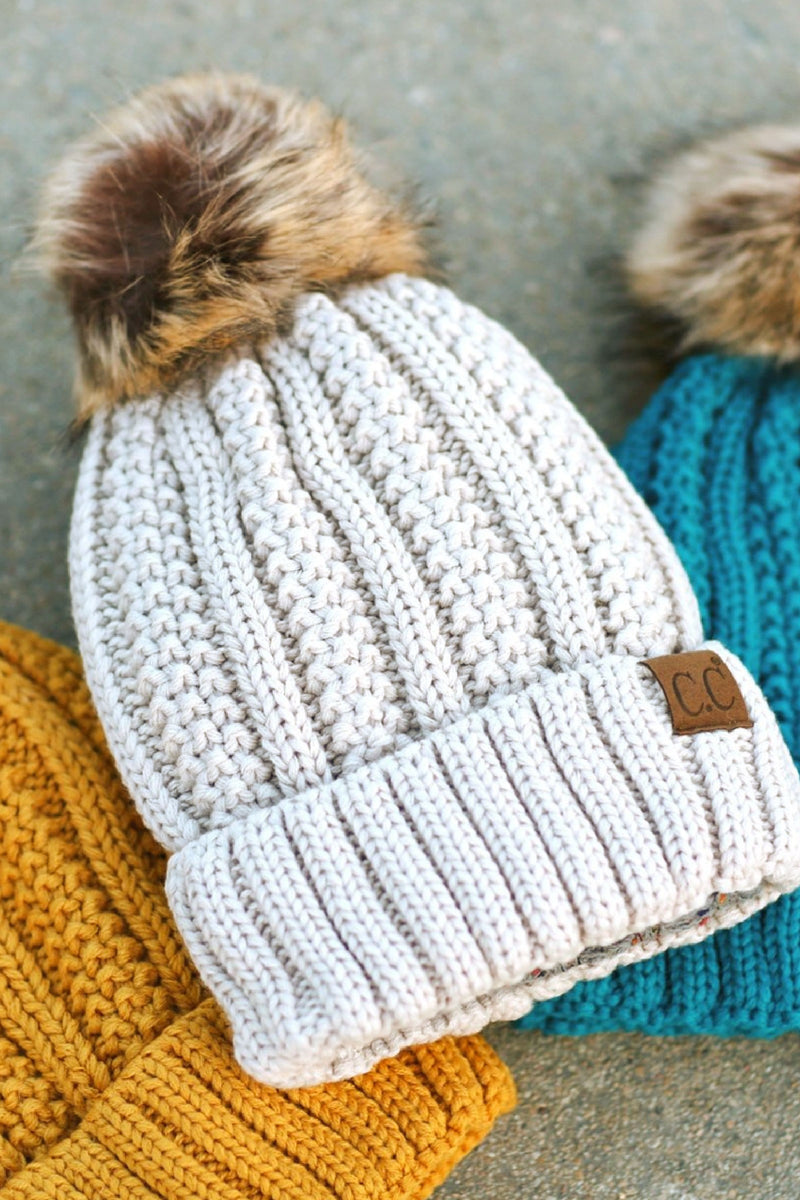 Knitted Fleece Lined Hat