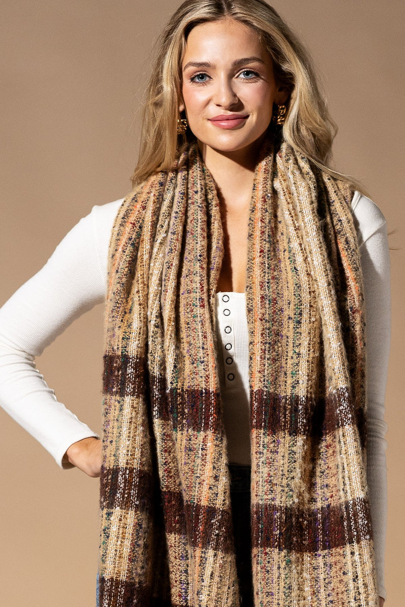 Multi-Tone Knit Scarf