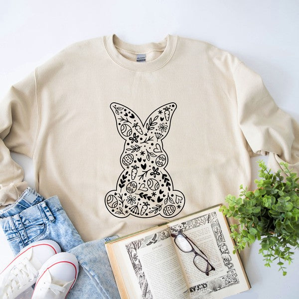 Easter Elements Bunny Graphic Sweatshirt
