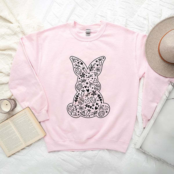 Easter Elements Bunny Graphic Sweatshirt