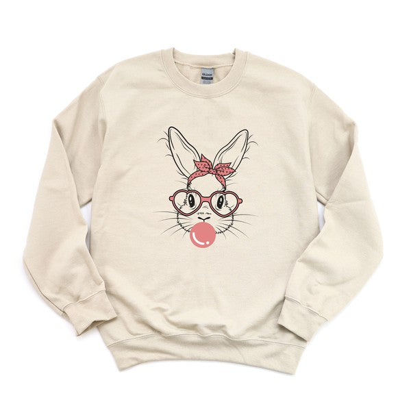 Easter Bunny with Bubble Gum Graphic Sweatshirt