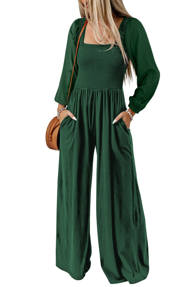 Smocked Bodice Jumpsuit