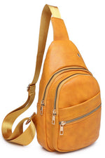 Faux Leather Sling Backpack