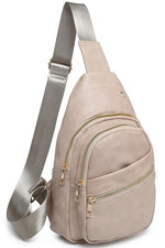 Faux Leather Sling Backpack