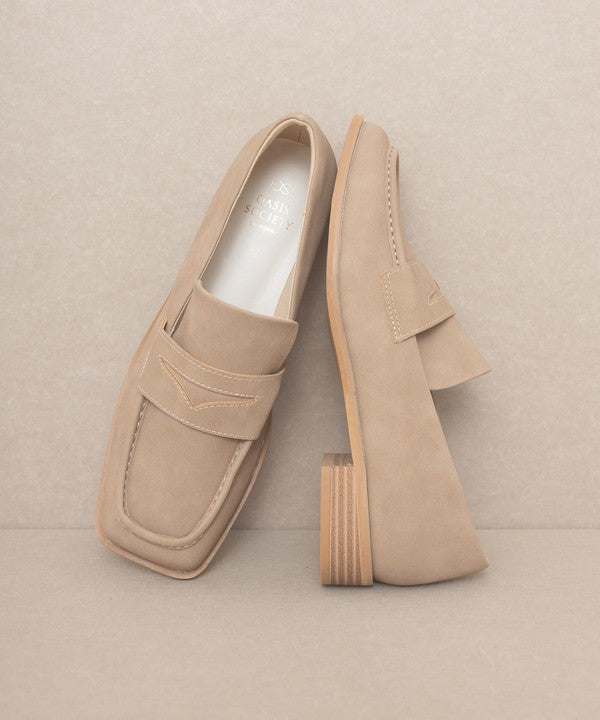 Square Toe Penny Loafers