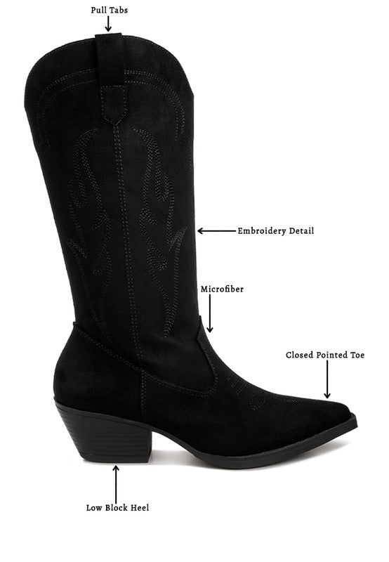 Ginni Embroidered Calf Boots