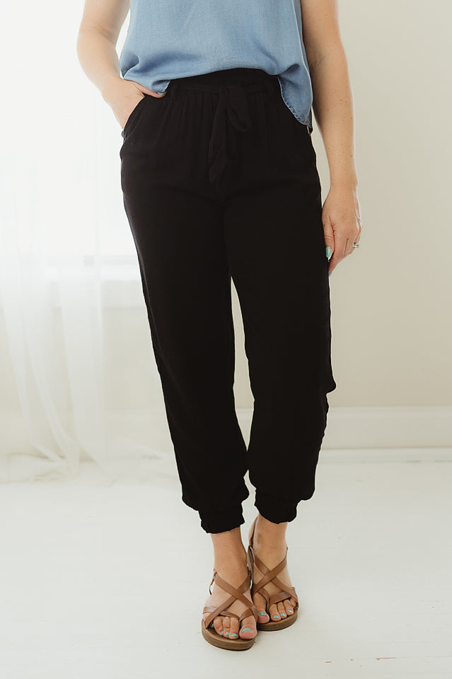Paperbag Cinched Ankle Pants