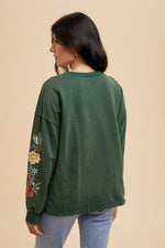 Embroidered Mineral Wash Top