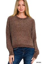 Chenille Crop Sweater