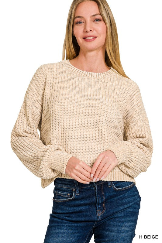 Chenille Crop Sweater