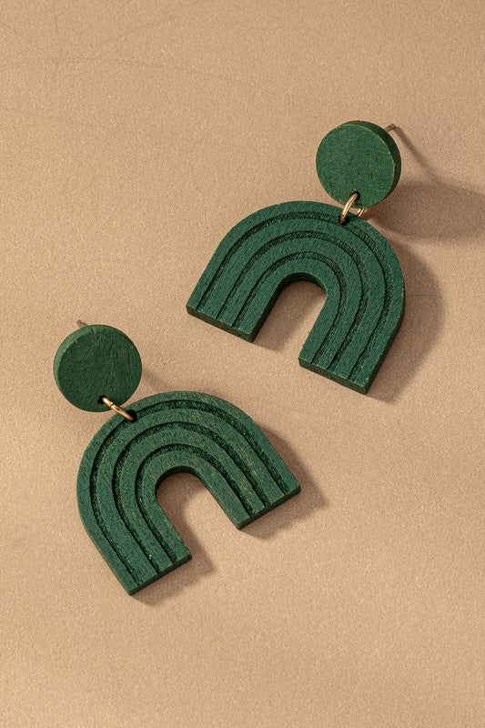 Wood Arch Earrings