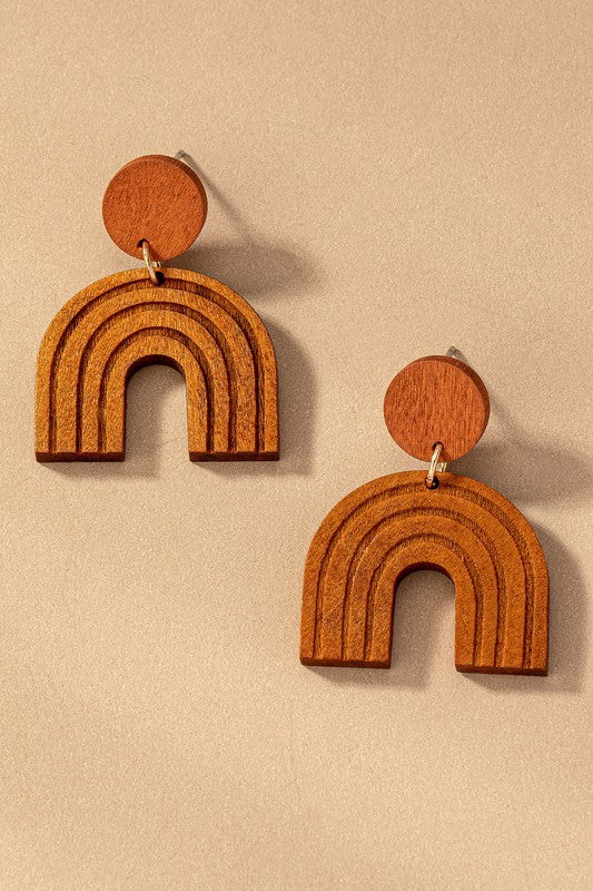 Wood Arch Earrings