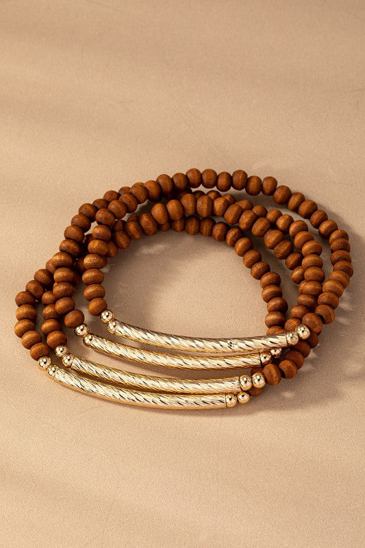 Wood Bead Stretch Bracelet