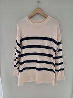 Stripe Oversized Crew Sweater