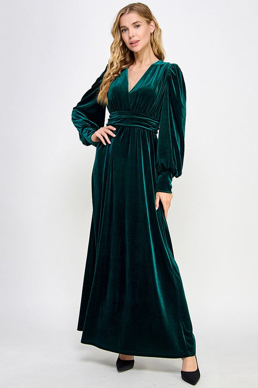 Long Sleeve Velvet Maxi