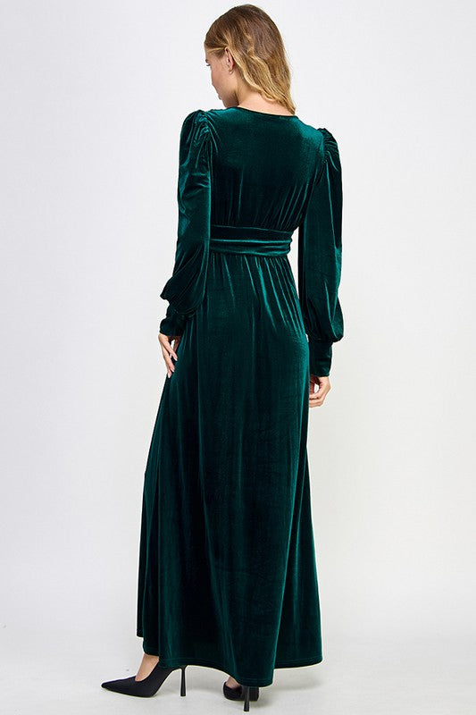 Long Sleeve Velvet Maxi