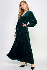 Long Sleeve Velvet Maxi