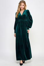 Long Sleeve Velvet Maxi