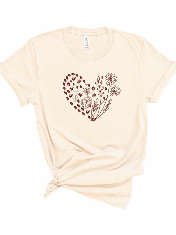 Floral Wildflower Heart Graphic Tee (PLUS)