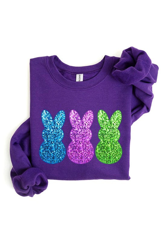 Easter Bunny Graphic Fleece Sweatshirts