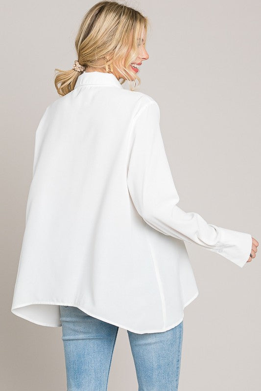 Flare Crepe Dress Shirt