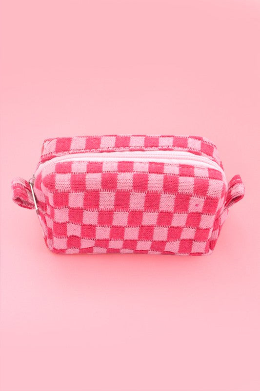 Checker Makeup Pouch