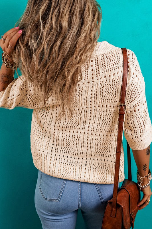 Hollowed Knit Top