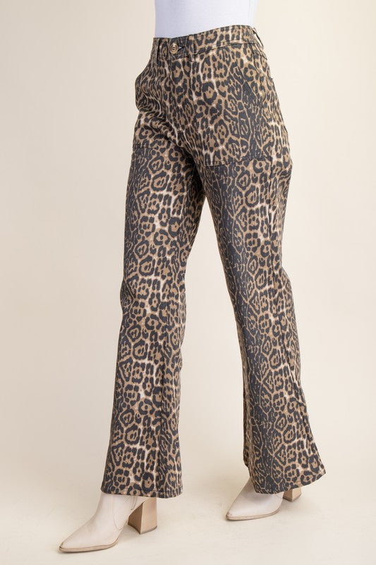 Leopard Flare Jeans