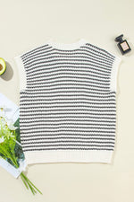 Stripe Ribbed Trim Sweater