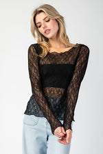 Lace Long Sleeve Top