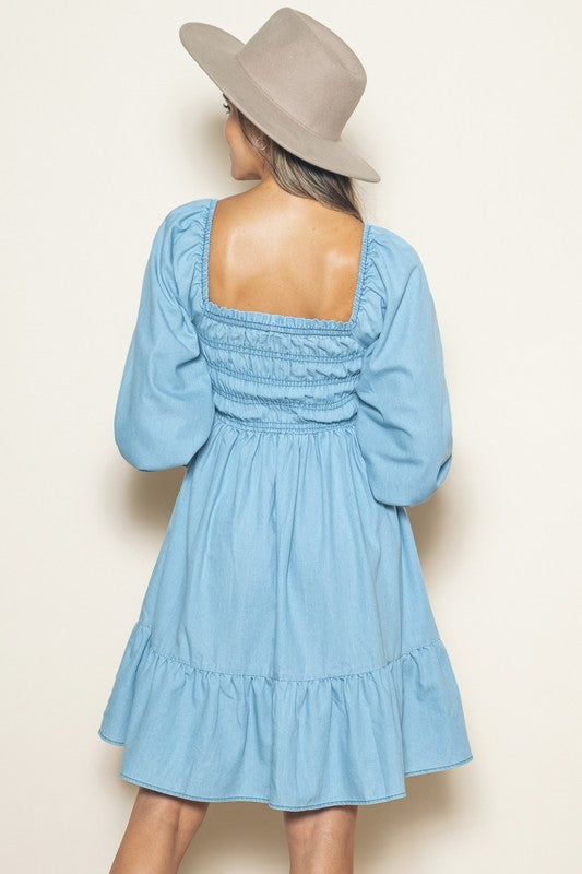 Denim Smocked Dress