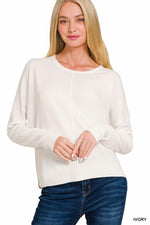 Front Round Neck Seam Sweater