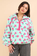 Floral Fleece Zip Up