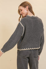 Crochet Trim Sweater