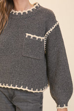 Crochet Trim Sweater