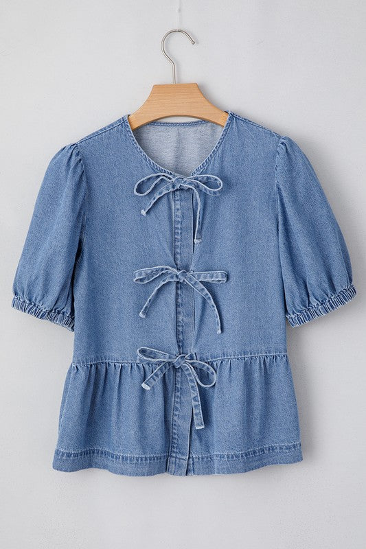 Peplum Denim Shirt