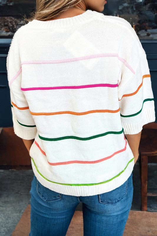 Colorblock Striped Sweater