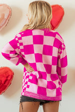 Checkered Trim Cardigan