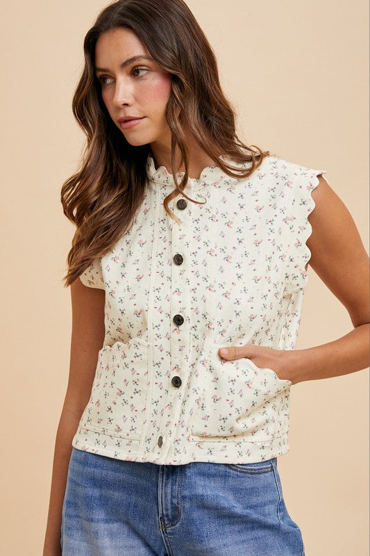 Darling Ditsy Floral Vest