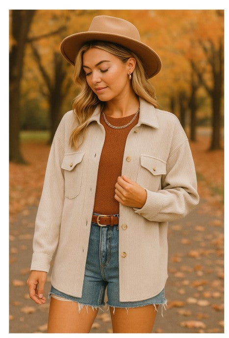 Brushed Waffle Shacket