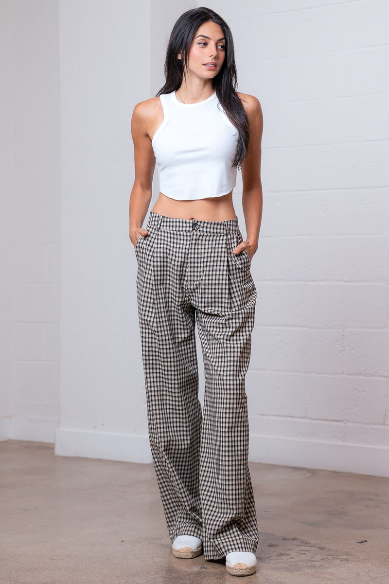 Tailored Gingham Pants