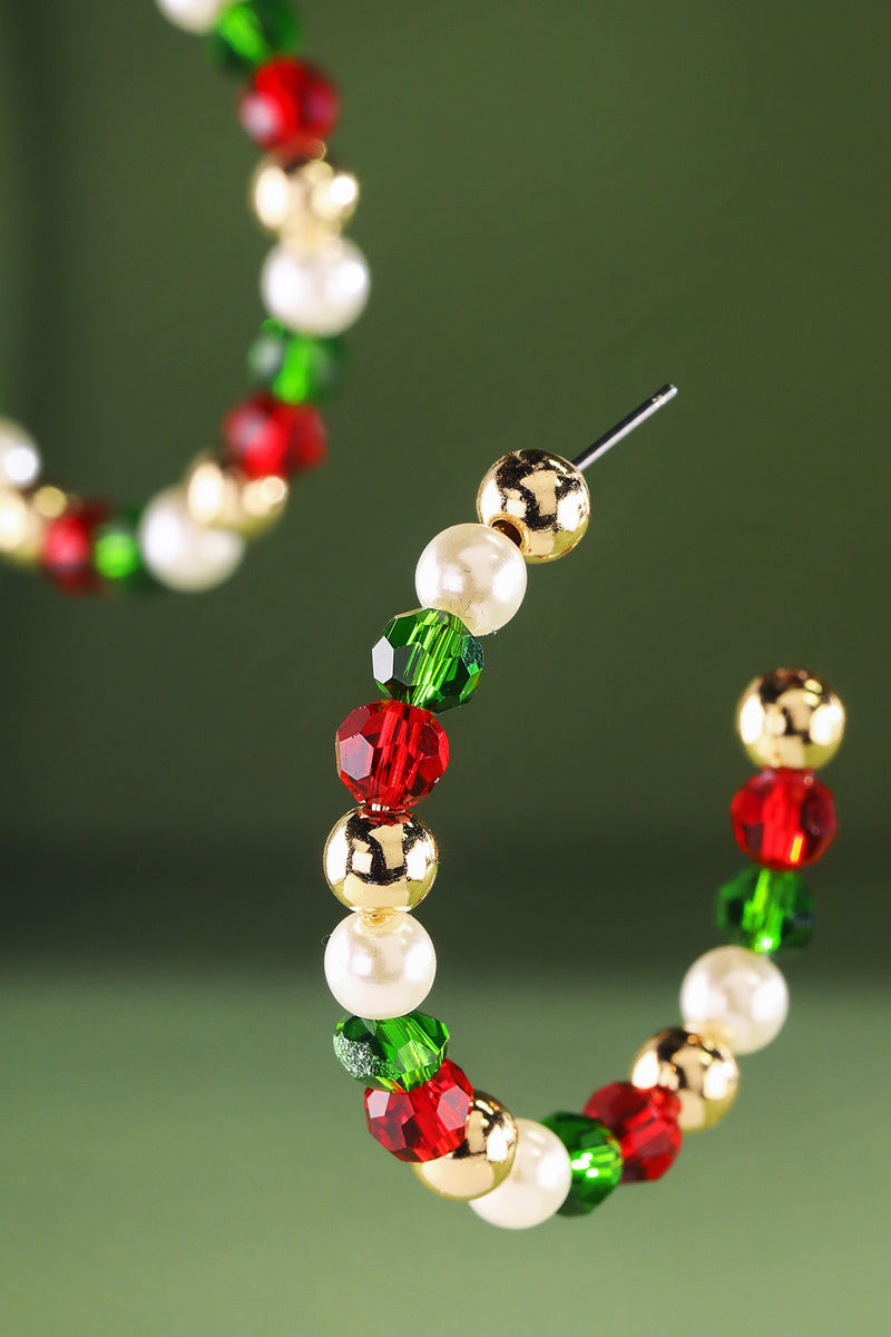 Beaded Festive Hoop Earring